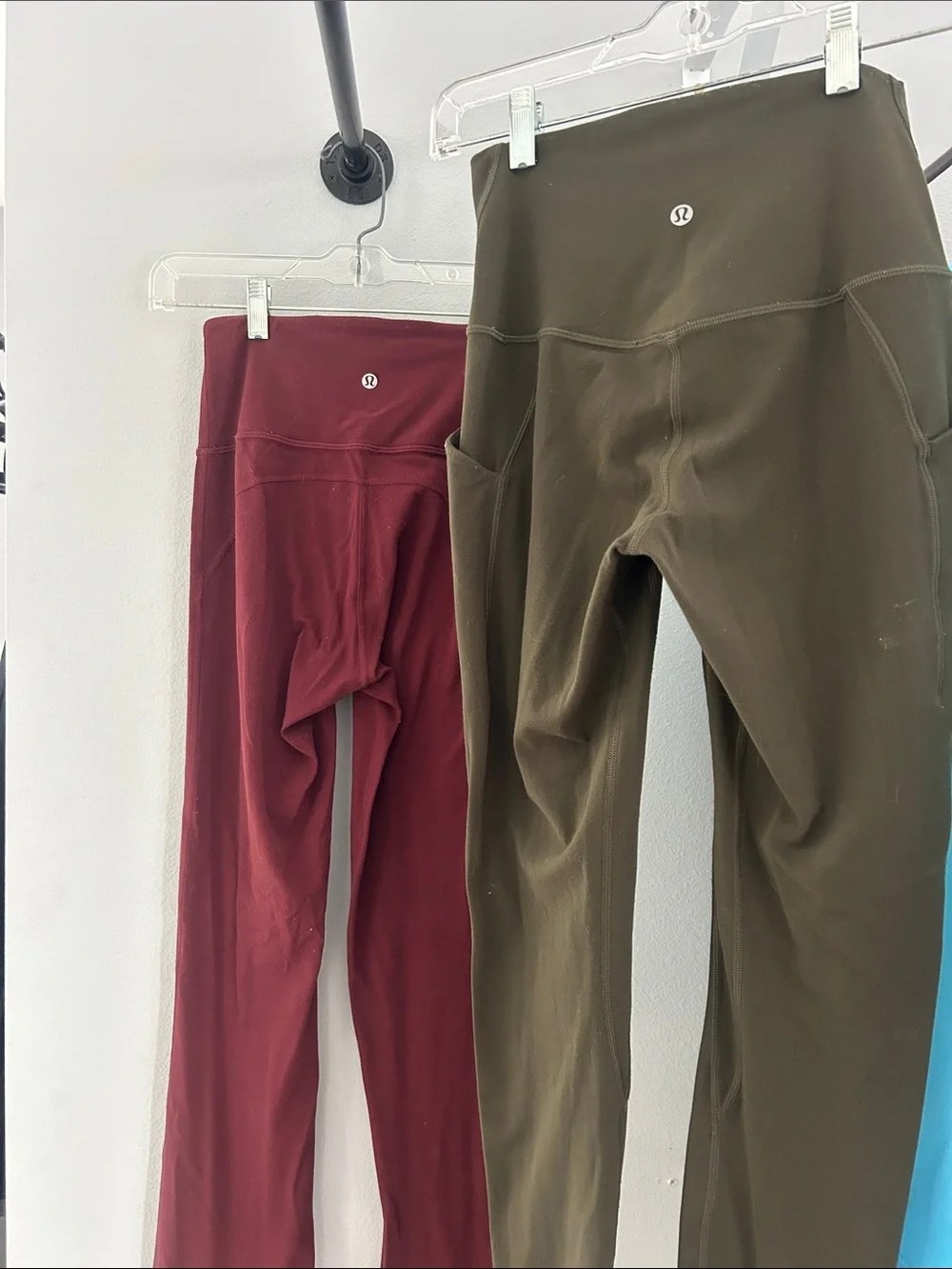 Lululemon High-Rise Leggings in Burgundy & Olive both size 4